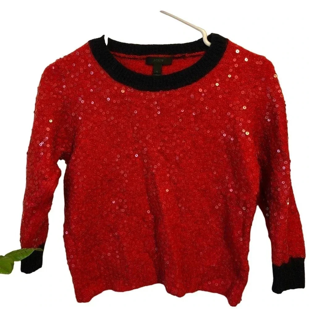 J.Crew wool blended girl Holiday sweater size L